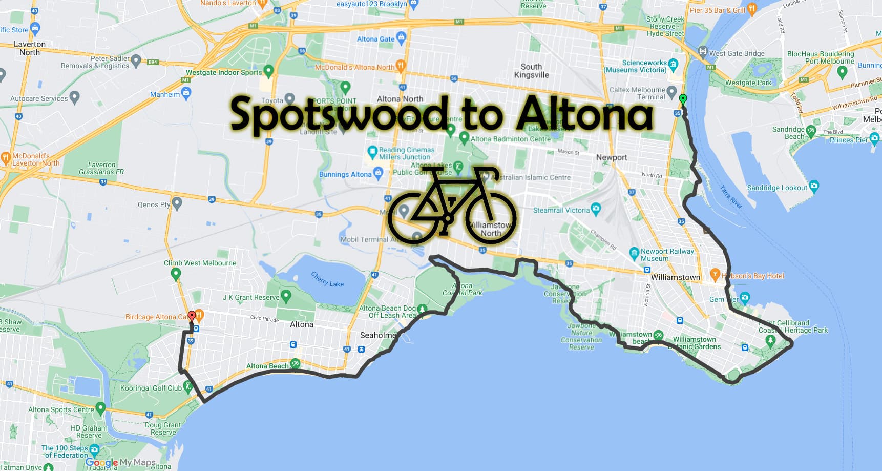 Cycling-Spotswood to Altona